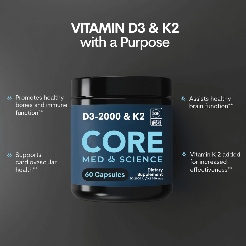Vitamin D3 2000IU + K2 Bottle 60CT Capsules