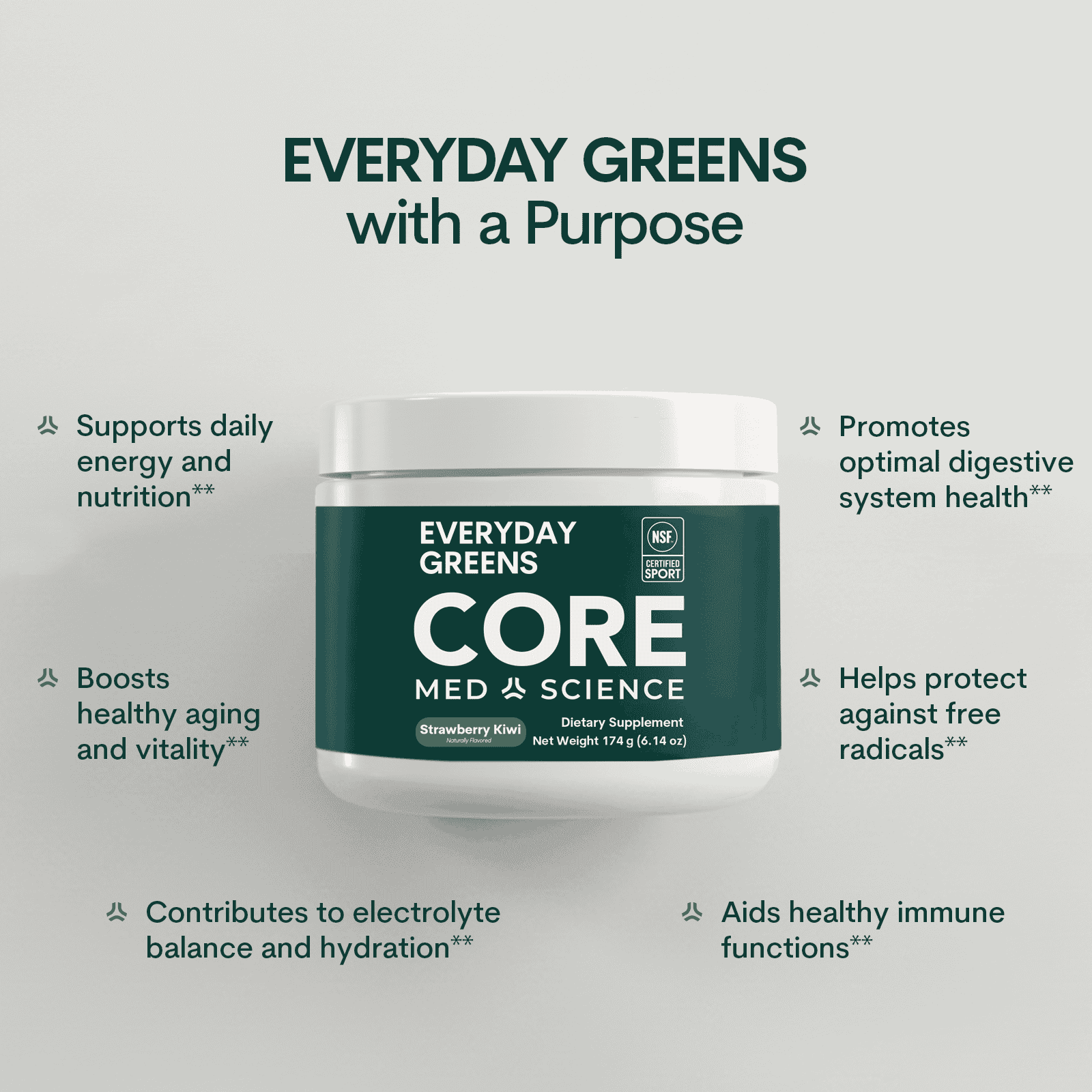 Everyday Greens Powder (Strawberry Kiwi)