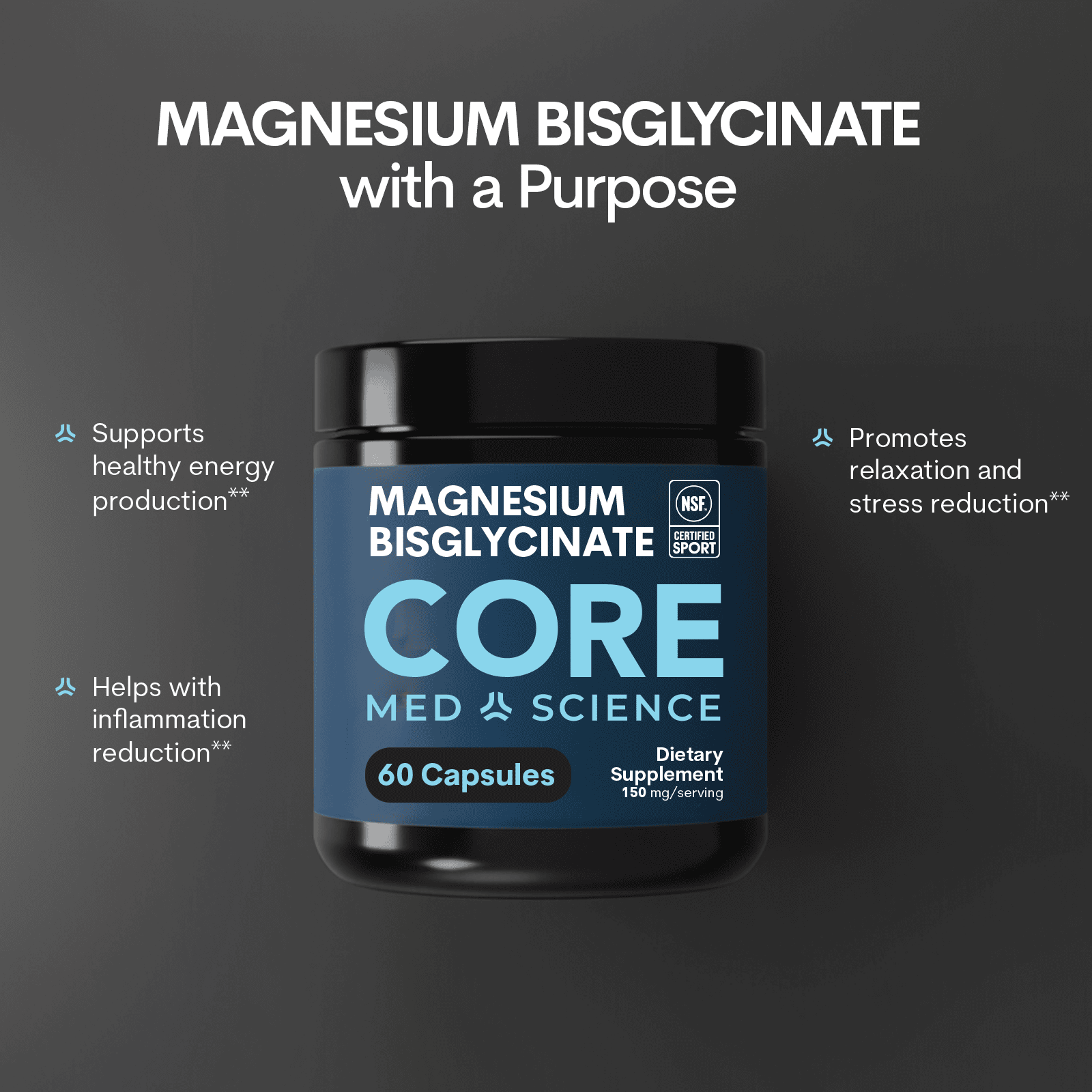 Magnesium Bisglycinate Bottle 60CT Capsules