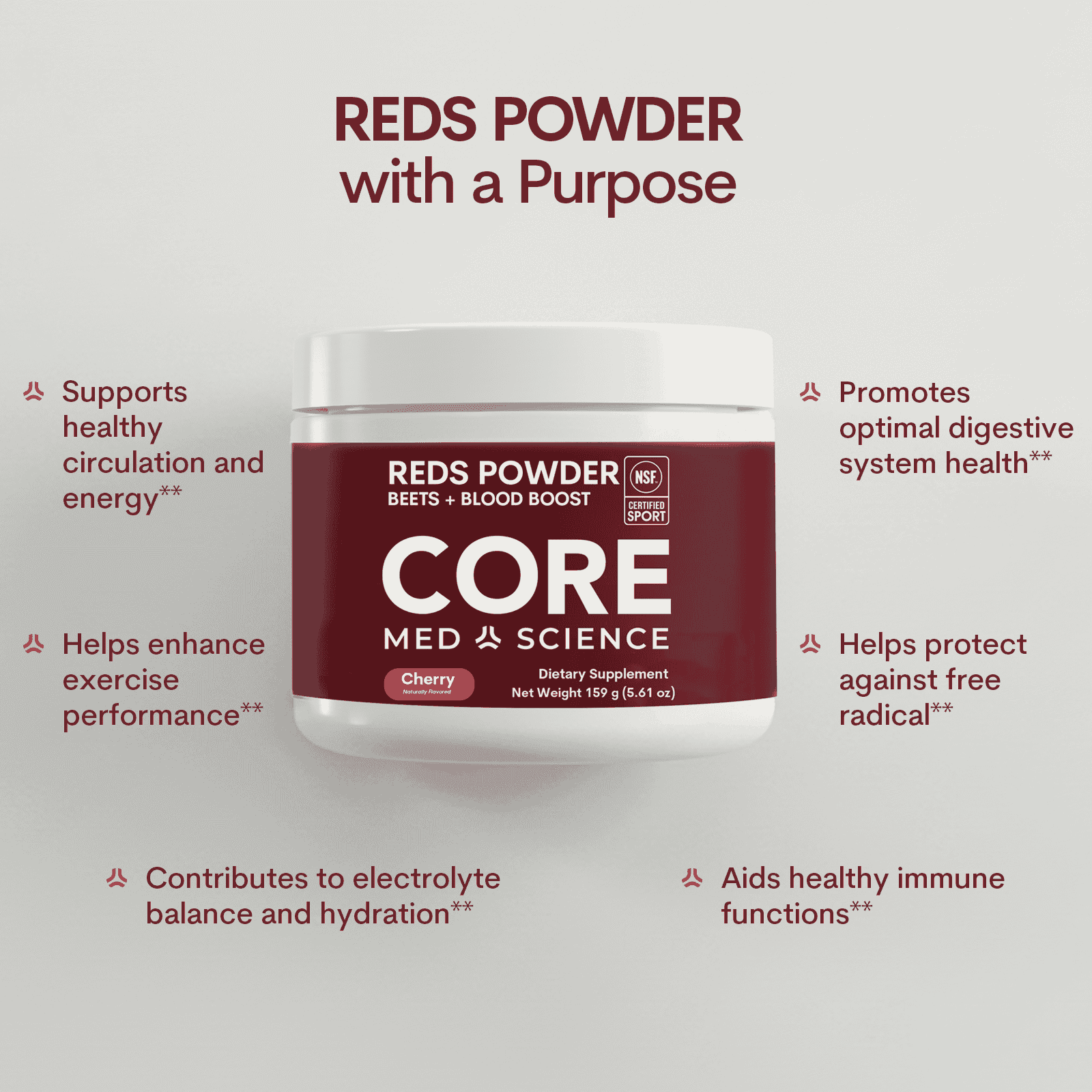 Reds Powder: Beets + Blood Boost (Cherry)