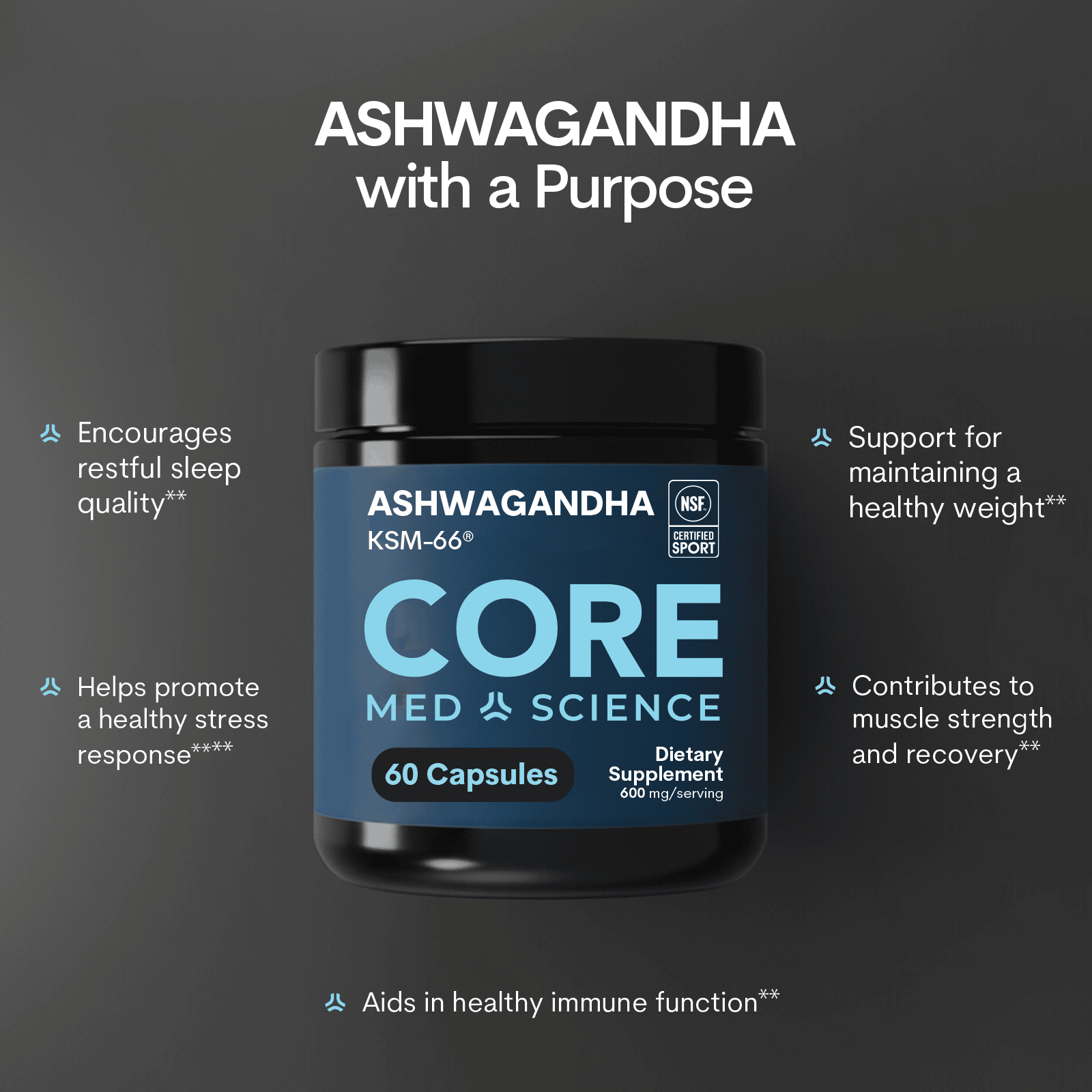 Ashwagandha (KSM-66) Bottle 60 CT Capsules