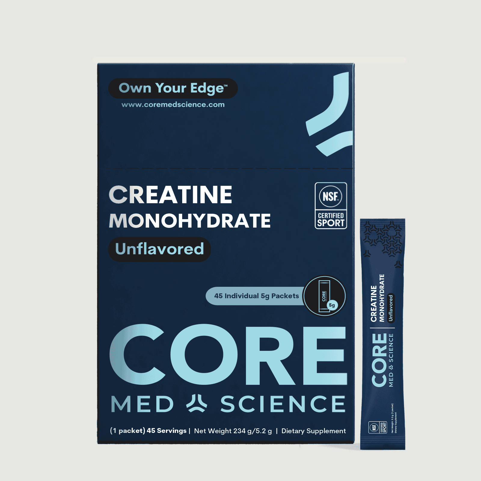 Creatine Monohydrate (45 Single-Serve Stick Packs)