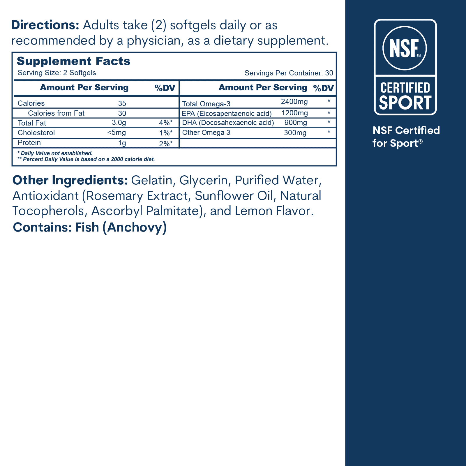 Omega-3 TG Bottle 60CT Softgels