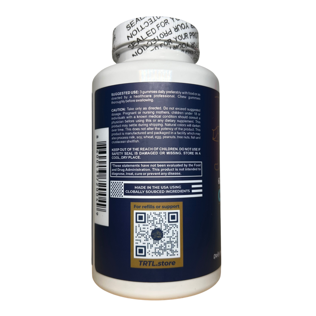 TRTL Fiber Gummies - 60 Count - 5g Fiber per Serving