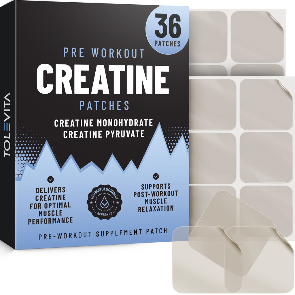 Pre Workout Creatine Patches with Creatine Monohydrate & Pyruvate, 36 patches