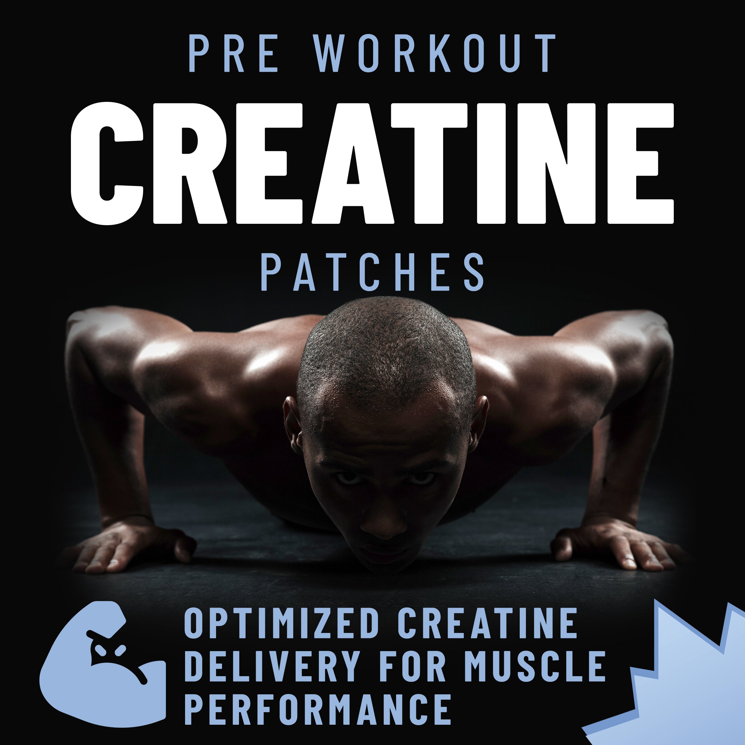 Pre Workout Creatine Patches with Creatine Monohydrate & Pyruvate, 36 patches