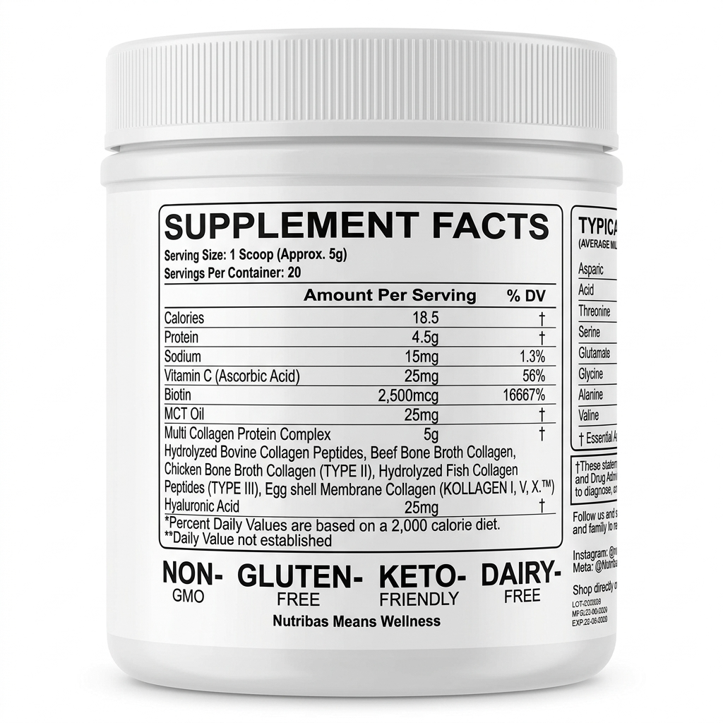 Multi Collagen Peptides Powder – Vanilla, 100g