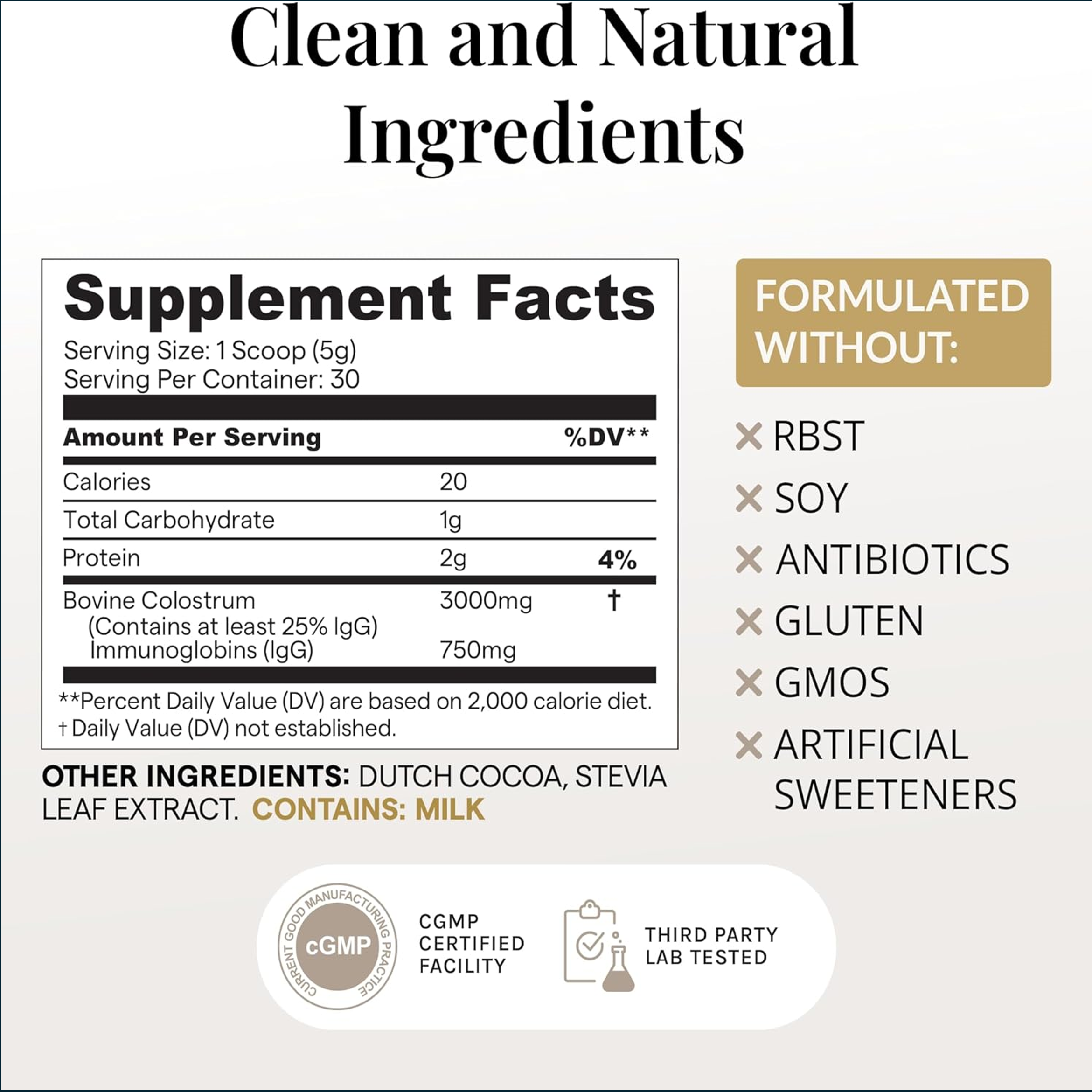 Elavite Colostrum Powder, 30 Servings